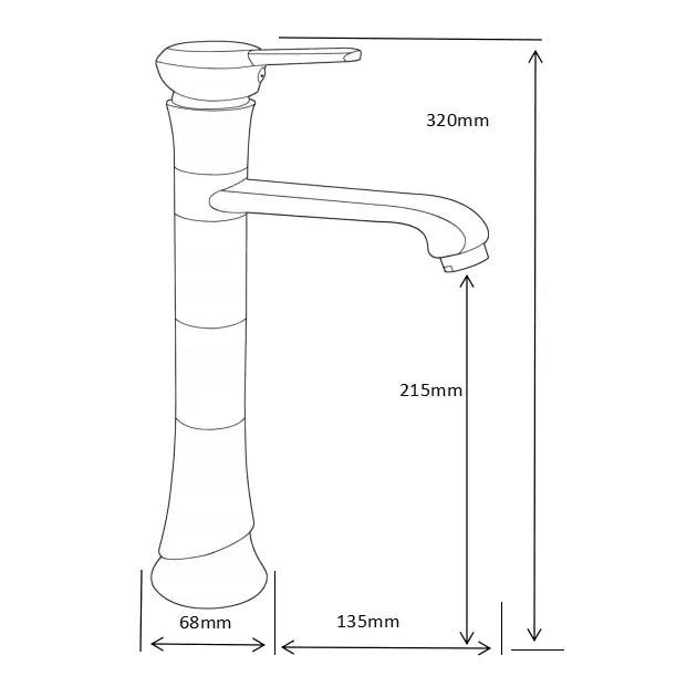 Mexen Rose Høy Servantbatteri Gull - 73310