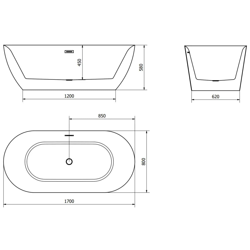 Mexen Roxy Frittstående Badekar 170x80 Cm Hvit
