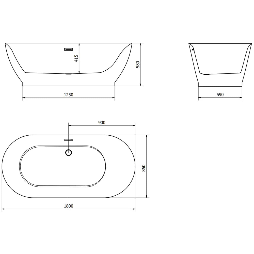 Mexen Roxy Frittstående Badekar 180x85 Cm Hvitt