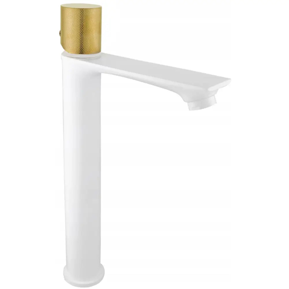 Mexen Royo One Høy Servantbatteri Hvit/gull - 72211