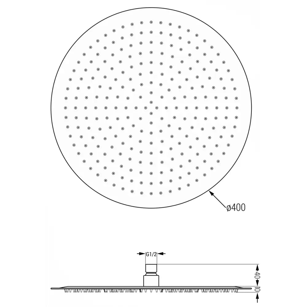 Mexen Slim Dusjhode 40 Cm Svart - 79240
