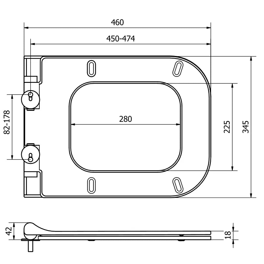 Mexen Slow-fallende Slim Toalettsete Duroplast Hvit