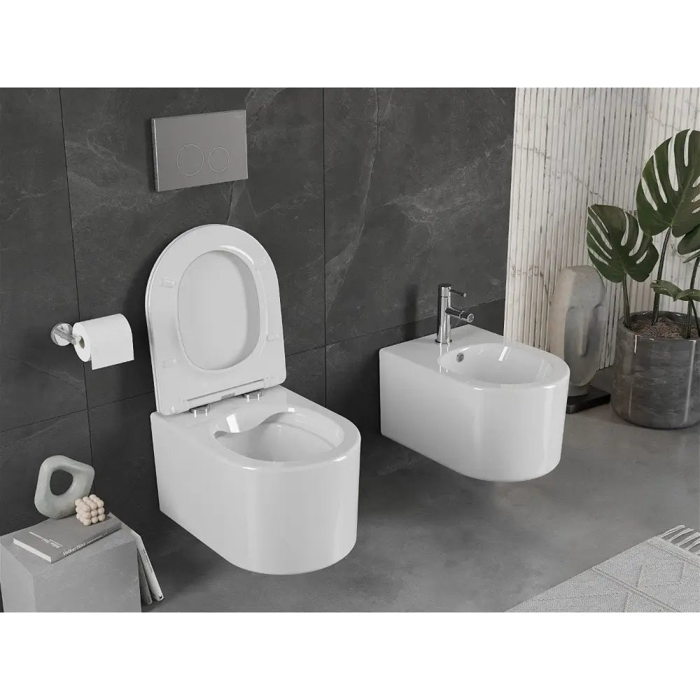 Mexen Sofia Toalettskål Rimless med Soft-close Sete Slim Duroplast Hvit