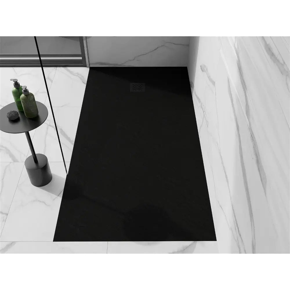 Mexen Stone + Kompositt Dusjbrett Rektangulært 180x100 Cm Svart med Svart Deksel - 44701018-b