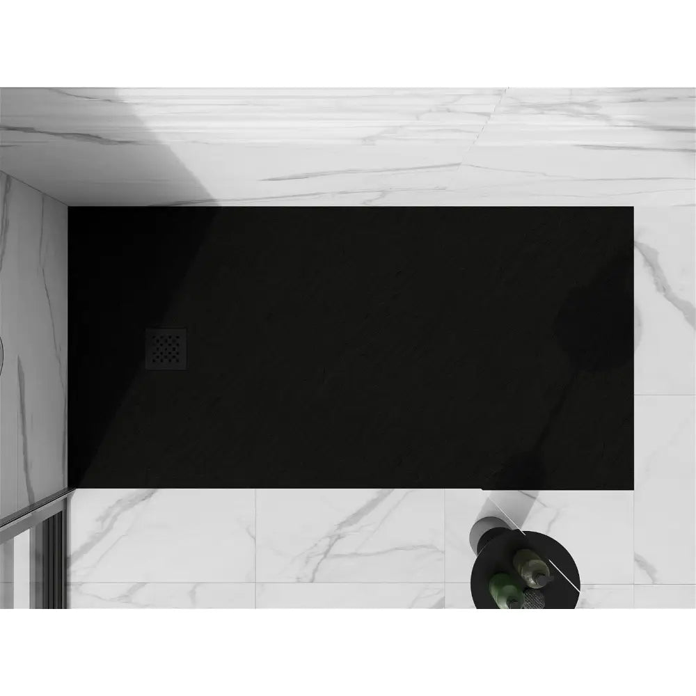 Mexen Stone + Kompositt Dusjbrett Rektangulært 180x100 Cm Svart med Svart Deksel - 44701018-b