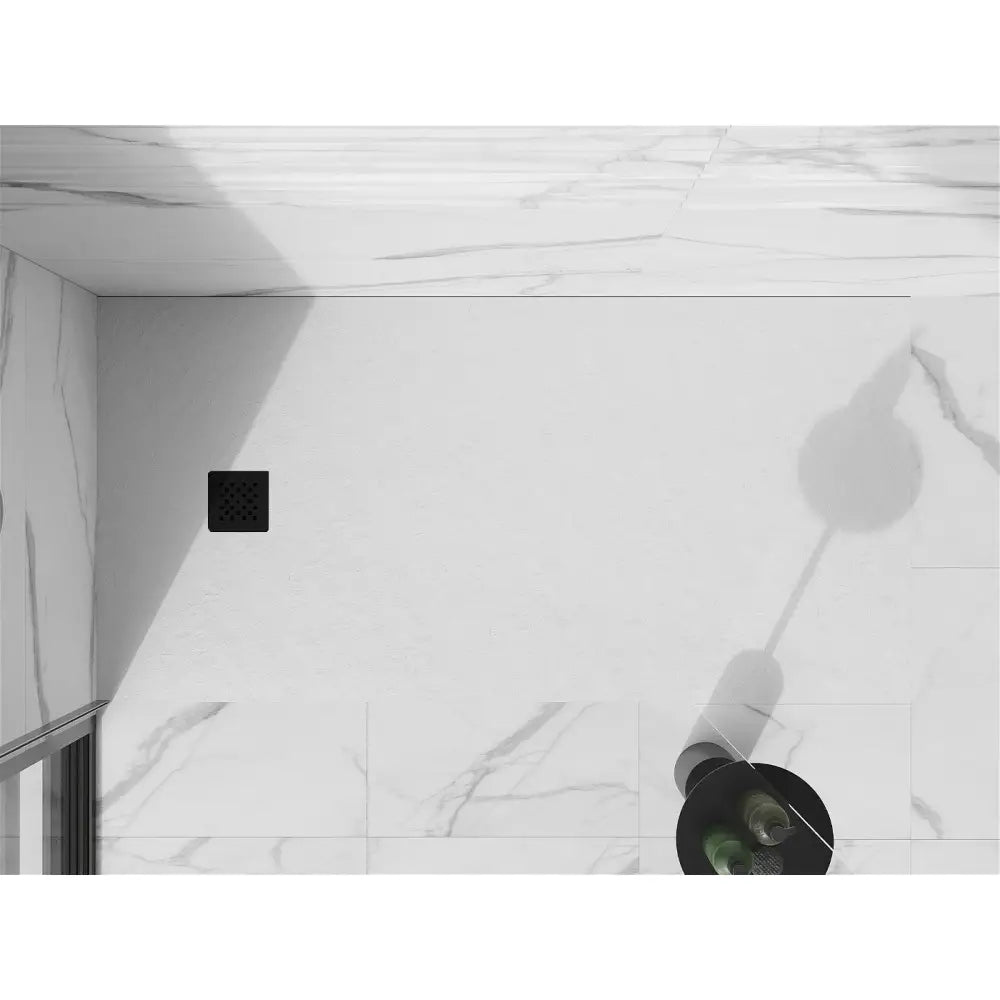 Mexen Stone + Kompositt Dusjbrett Rektangulært 180x70 Cm Hvit med Svart Deksel - 44107018-b