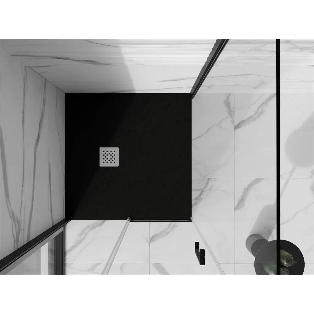 Mexen Stone + Kompositt Dusjkar Kvadratisk 80x80 Cm Svart