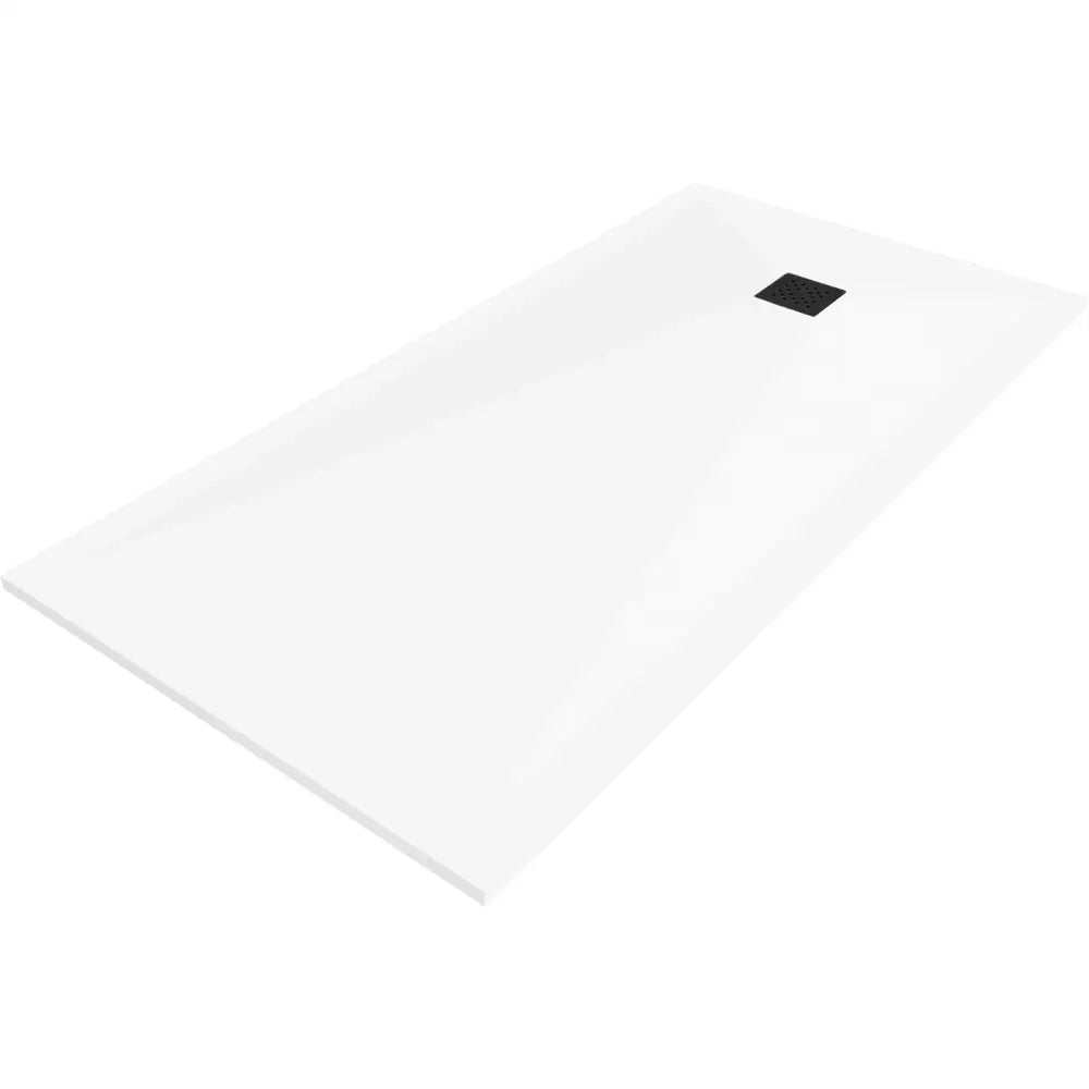 Mexen Stone + Kompositt Rektangulært Dusjbrett 200x100 Cm Hvit med Svart Deksel - 44101020-b