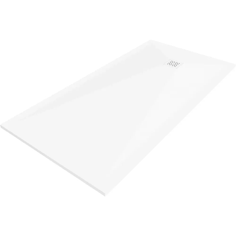 Mexen Stone + Kompositt Rektangulært Dusjbrett 200x100 Cm Hvitt med Hvit Deksel - 44101020-w