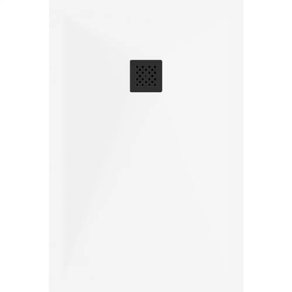 Mexen Stone + Kompositt Rektangulært Dusjkabinett 110x80 Cm Hvit med Svart Deksel - 44108011-b