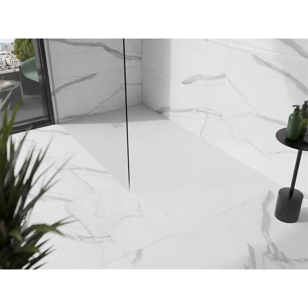 Mexen Stone + Kompositt Rektangulært Dusjkar 180x80 Cm Hvit med Hvit Deksel - 44108018-w