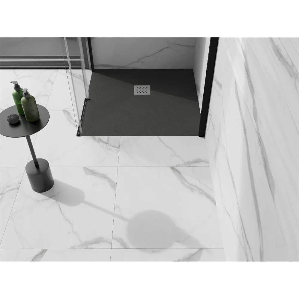 Mexen Stone + Kvadratisk Kompositt Dusjbunn 70x70 Cm Antrasitt