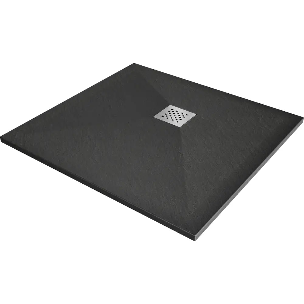 Mexen Stone + Kvadratisk Kompositt Dusjbunn 80x80 Cm Antrasitt