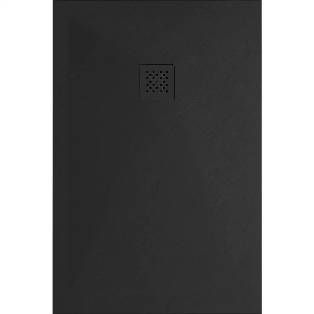 Mexen Stone + Rektangulær Kompositt Dusjbunn 130x80 Cm Svart med Svart Deksel - 44708013-b