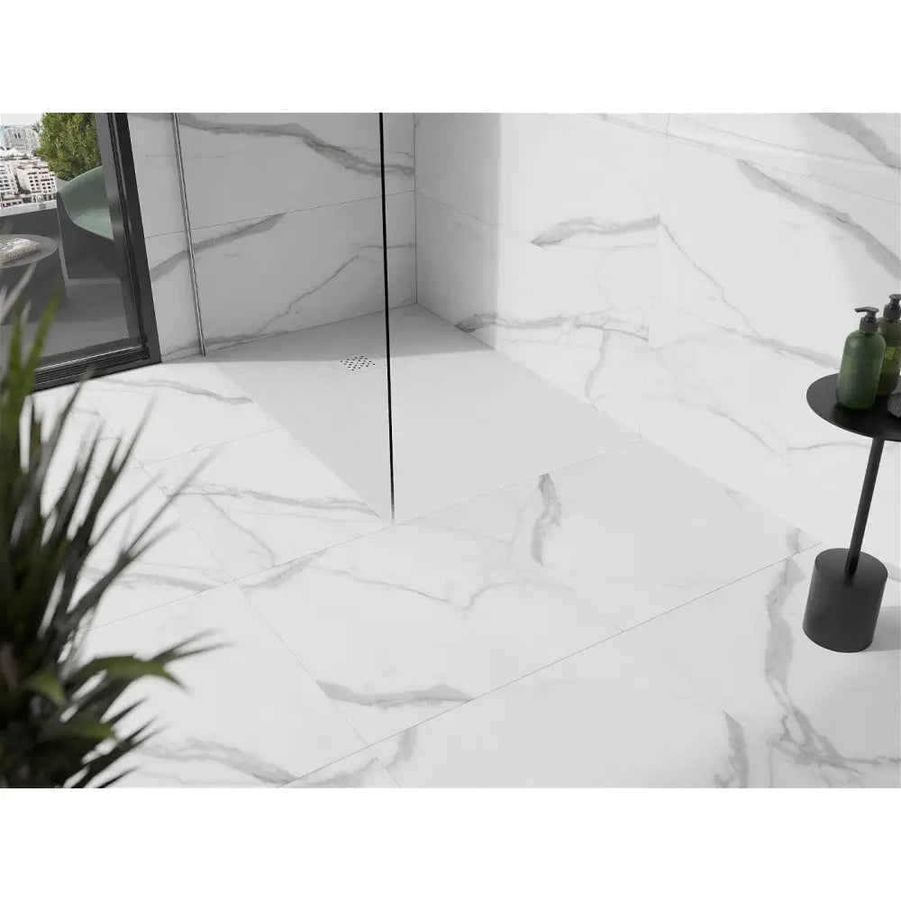 Mexen Stone + Rektangulært Kompositt Dusjbrett 110x80 Cm Hvit med Hvit Deksel - 44108011-w