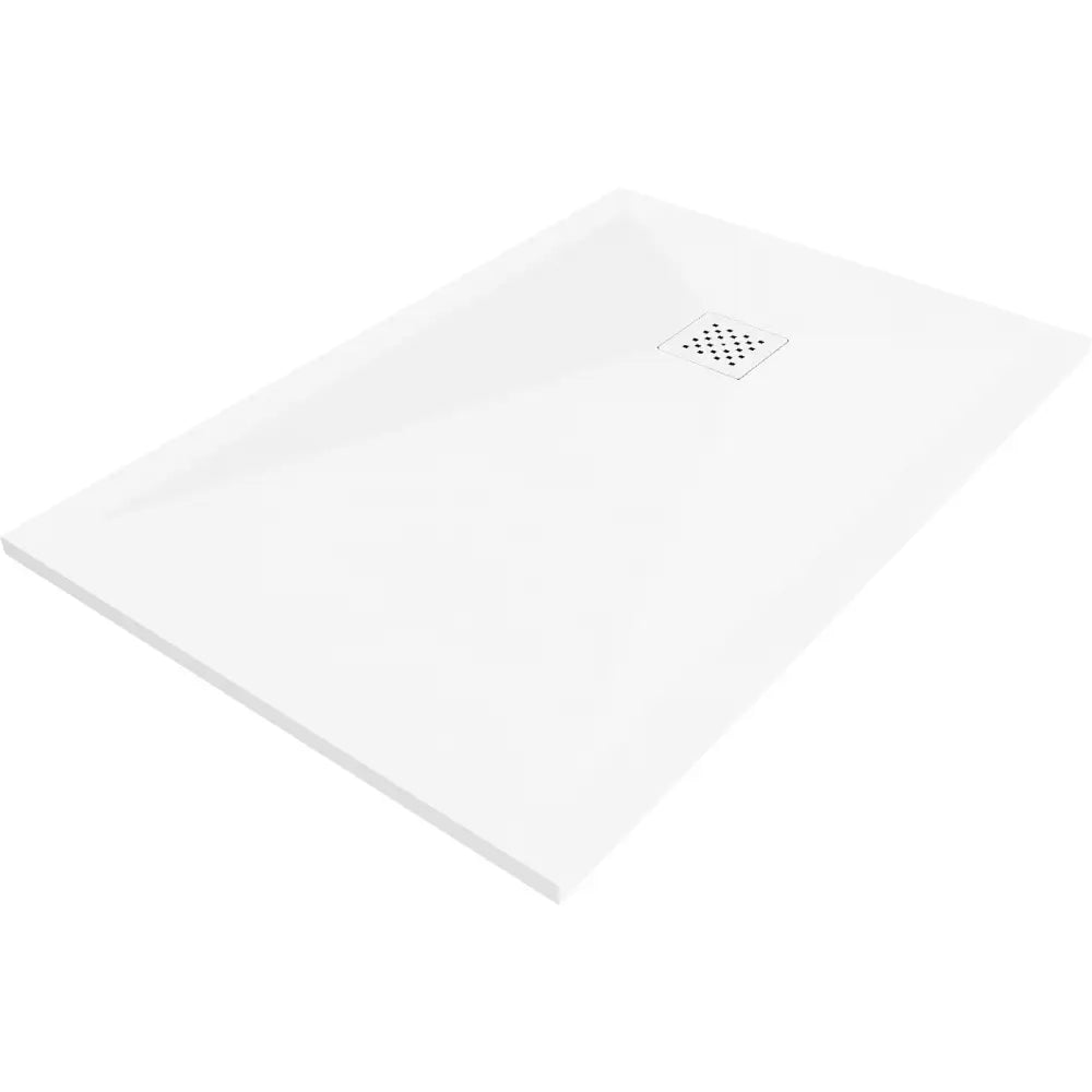Mexen Stone + Rektangulært Kompositt Dusjbrett 140x90 Cm Hvitt med Hvit Frontpanel - 44109014-w