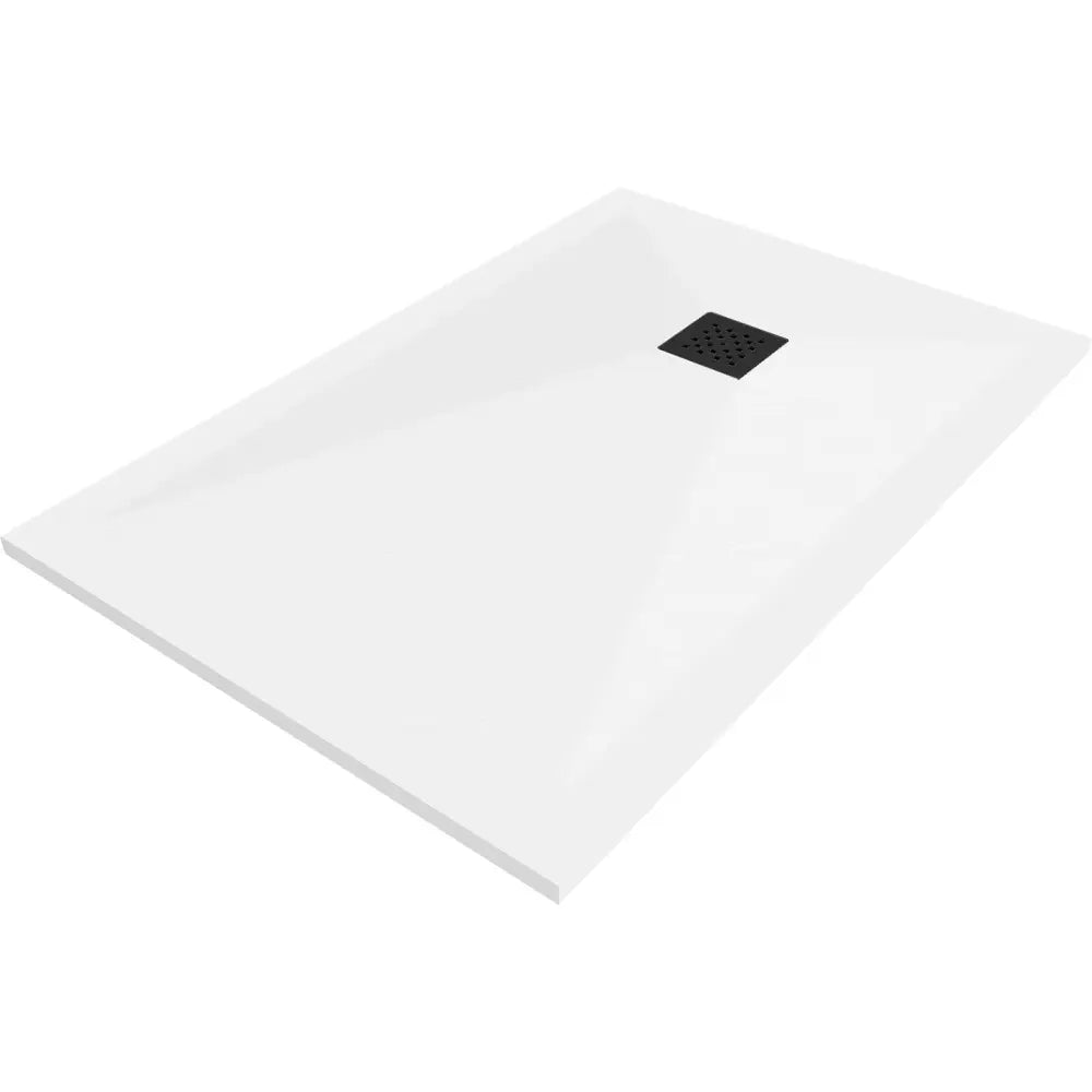 Mexen Stone + Rektangulært Kompositt Dusjbrett 80x70 Cm Hvitt med Svart Deksel - 44107080-b