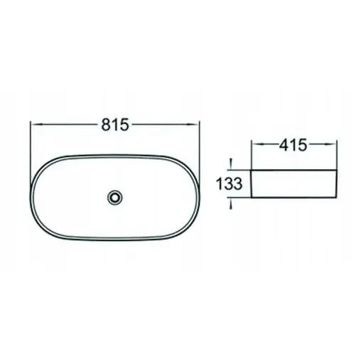 Mexen Suzana Servant for Plassering på Benkeplate 81x41 Cm Hvit