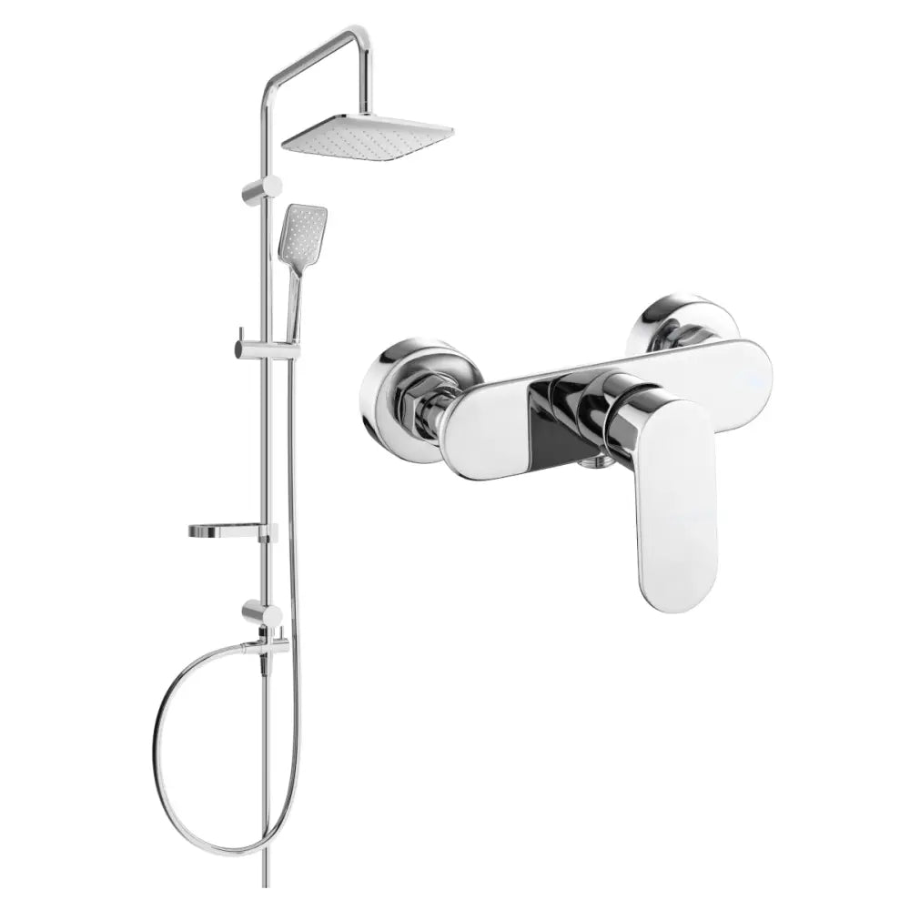 Dusjsett med Takdusj og Dusjbatteri Krom S4