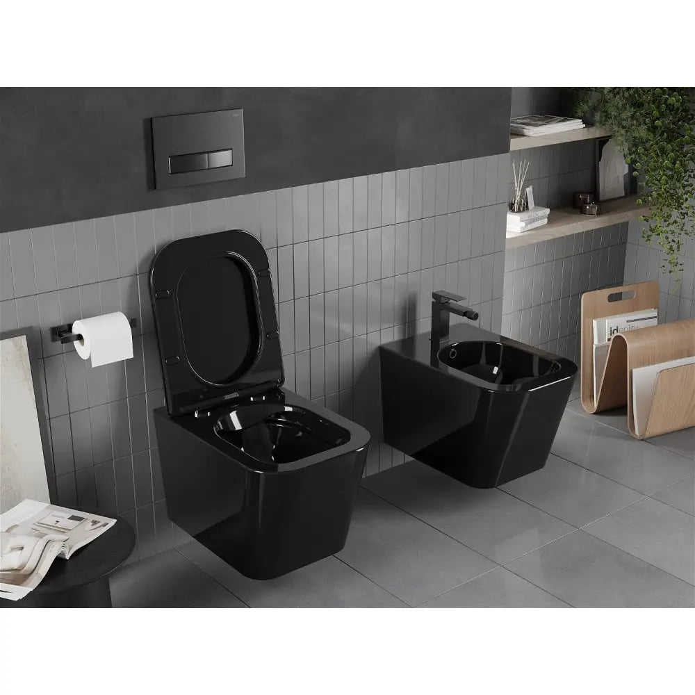 Mexen Teo Toalettskål Rimless med Soft-close Slim Sete Duroplast Svart