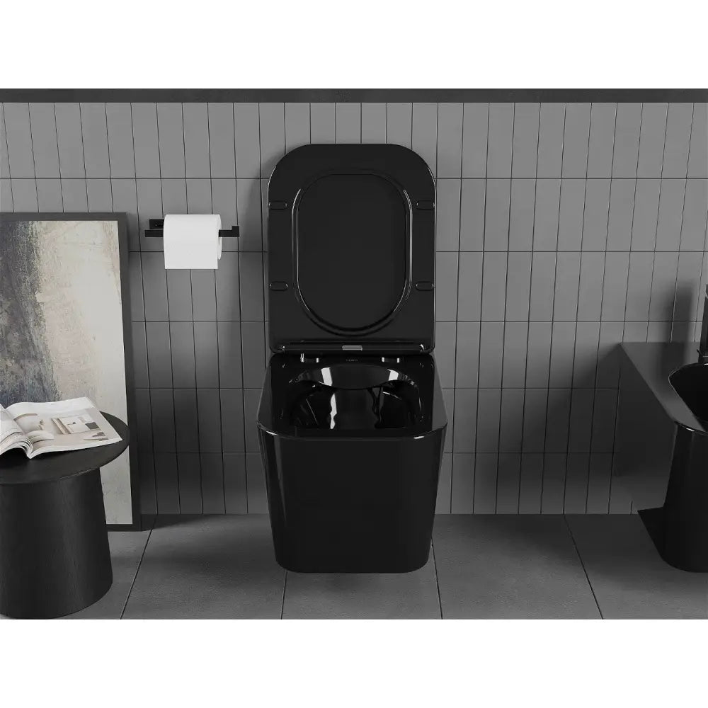 Mexen Teo Toalettskål Rimless med Soft-close Slim Sete Duroplast Svart