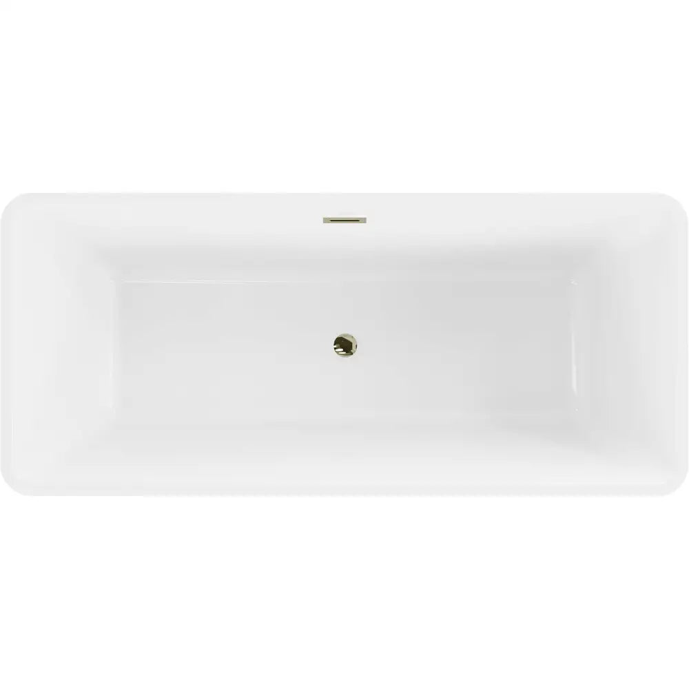 Mexen Tonia Frittstående Badekar 170x75 Cm Hvit Gull Overløp - 52171707500-g