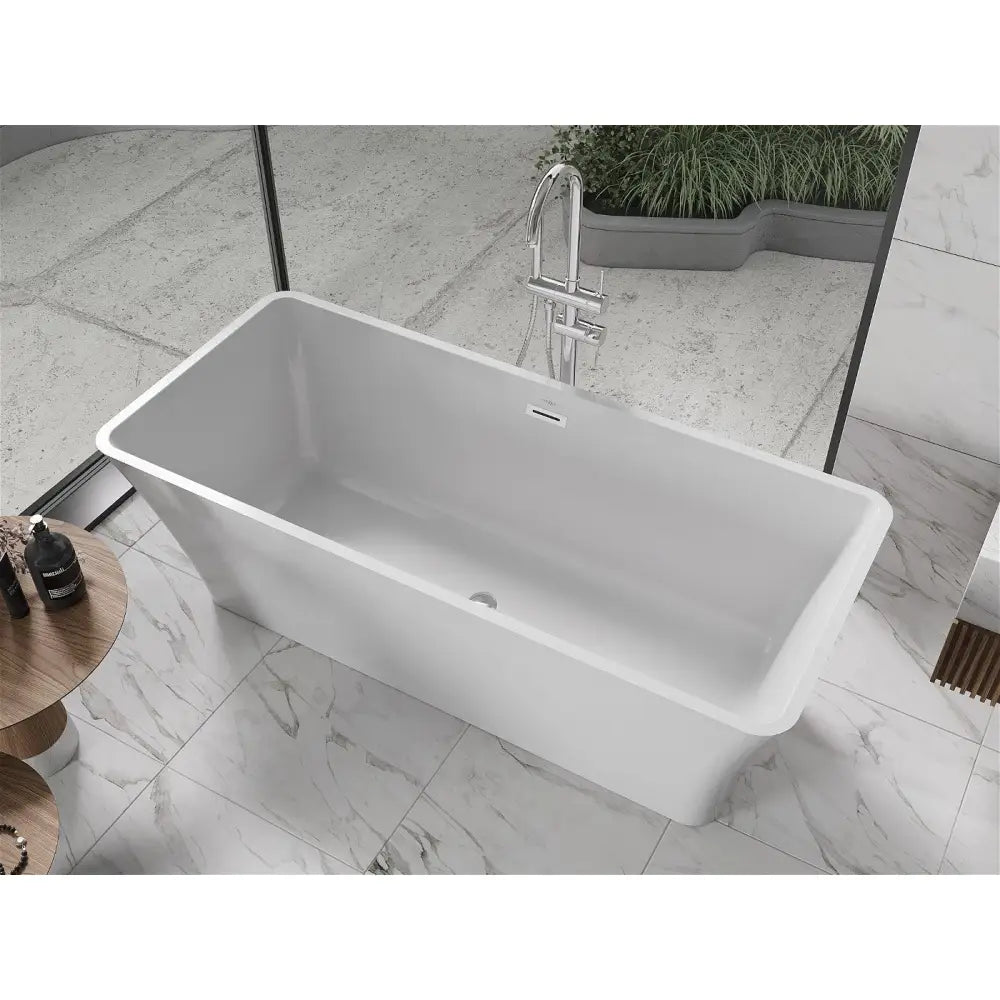 Mexen Tonia Frittstående Badekar 170x75 Cm Hvit Overløp i Krom