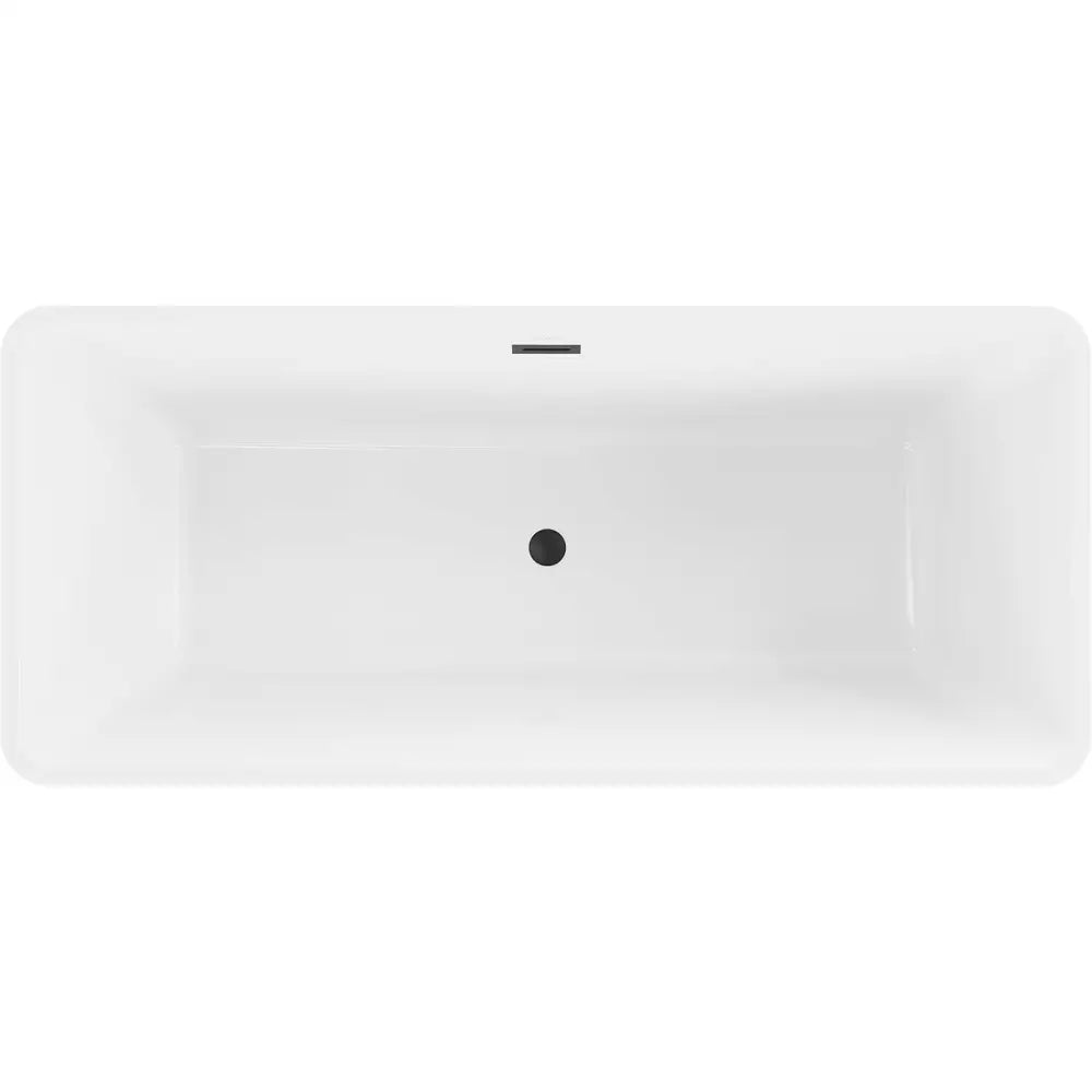 Mexen Tonia Frittstående Badekar 170x75 Cm Hvit/svart Overløp i Svart - 52171707575-b