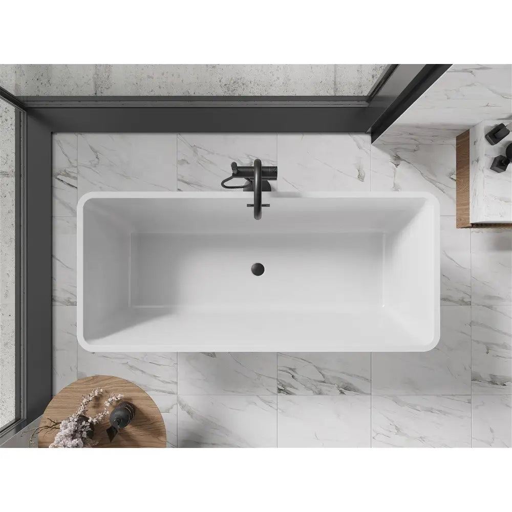 Mexen Tonia Frittstående Badekar 170x75 Cm Hvit/svart Overløp i Svart - 52171707575-b