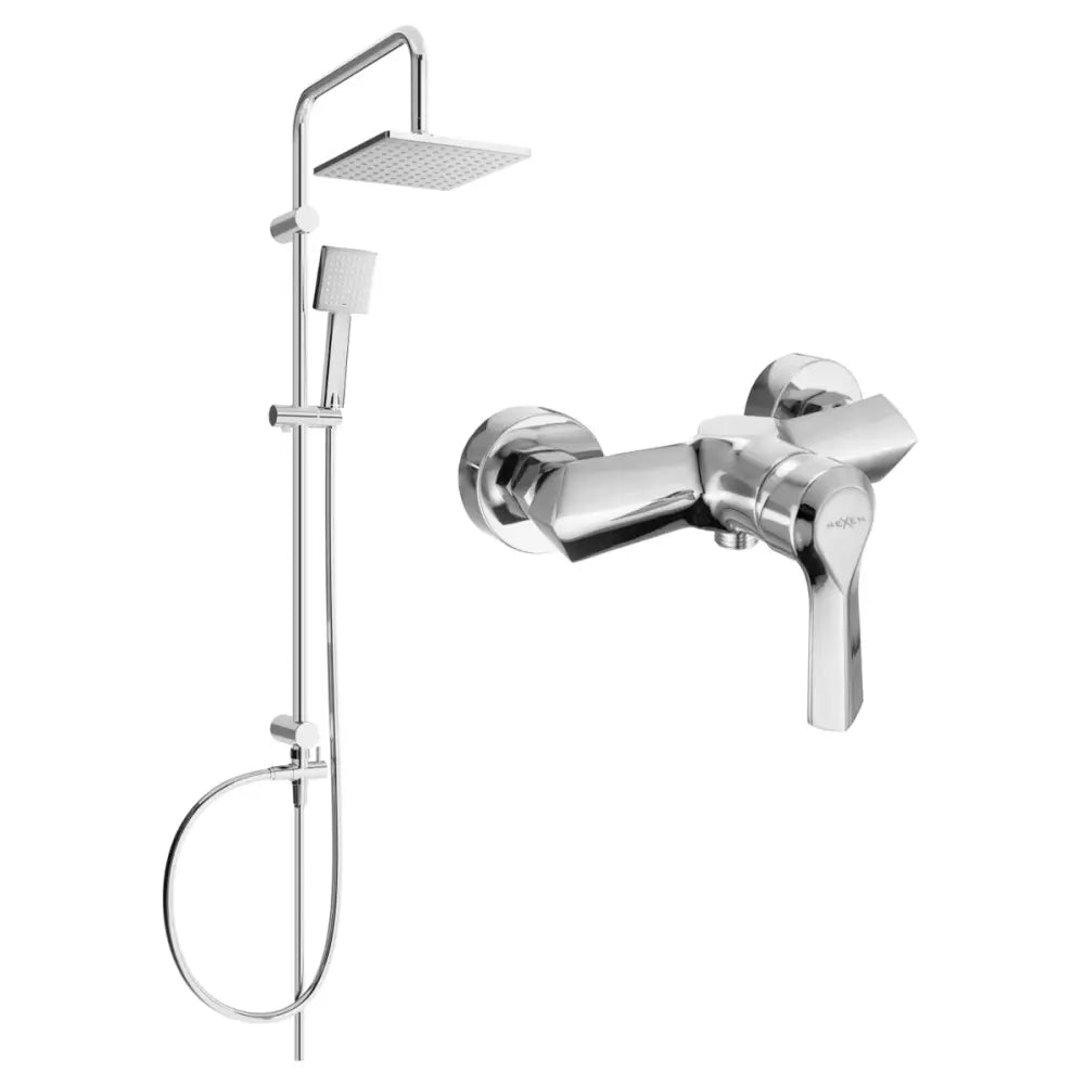 Dusjsett med Overflate Montering Inkludert Takdusj og Dusjbatteri i Krom