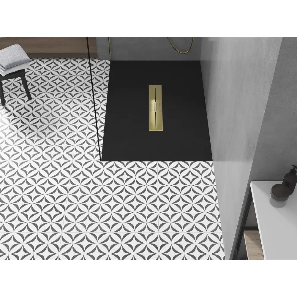 Mexen Toro Rektangulær Dusjbrett Smc 120x90 Cm Svart med Gulldeksel - 43709012-g