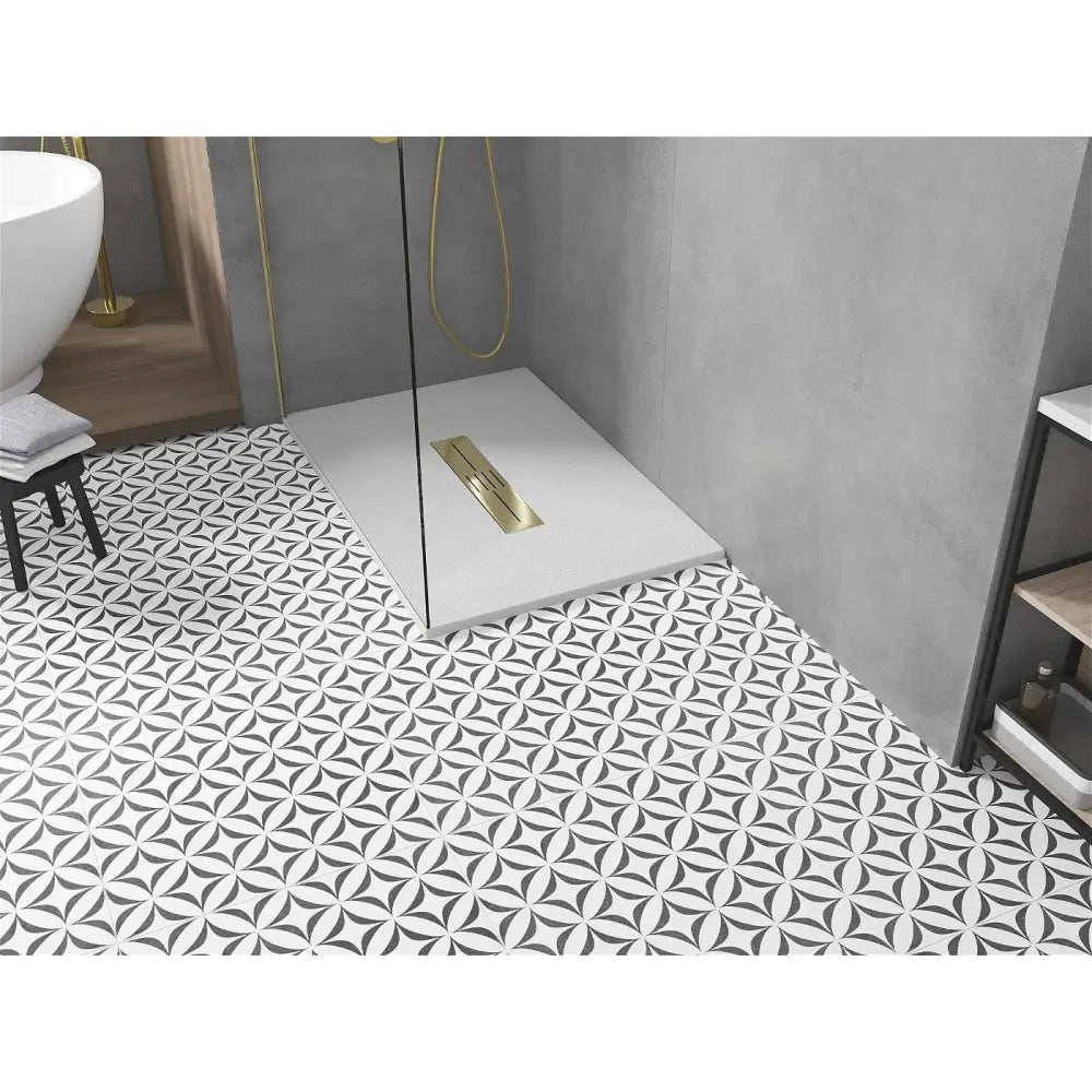 Mexen Toro Rektangulært Dusjbrett Smc 120x70 Cm Hvitt med Gulldeksel - 43107012-g