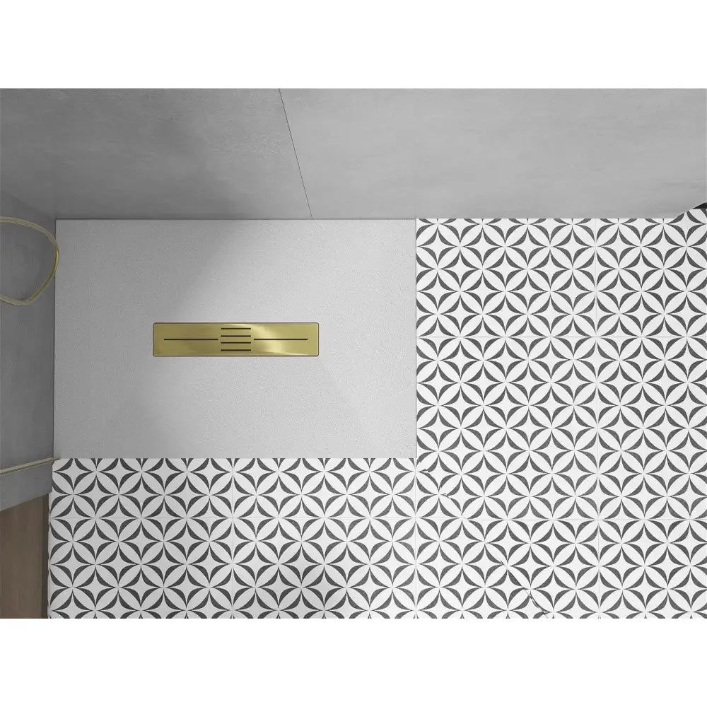 Mexen Toro Rektangulært Smc-dusjbrett 110x70 Cm Hvitt med Gulldeksel - 43107011-g