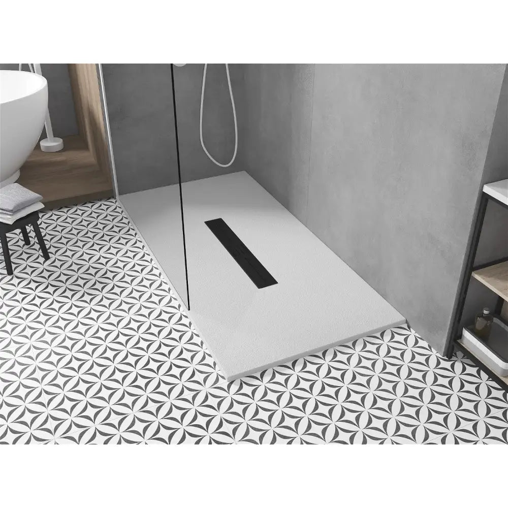 Mexen Toro Rektangulært Smc-dusjbrett 180x70 Cm Hvitt med Svart Deksel - 43107018-b