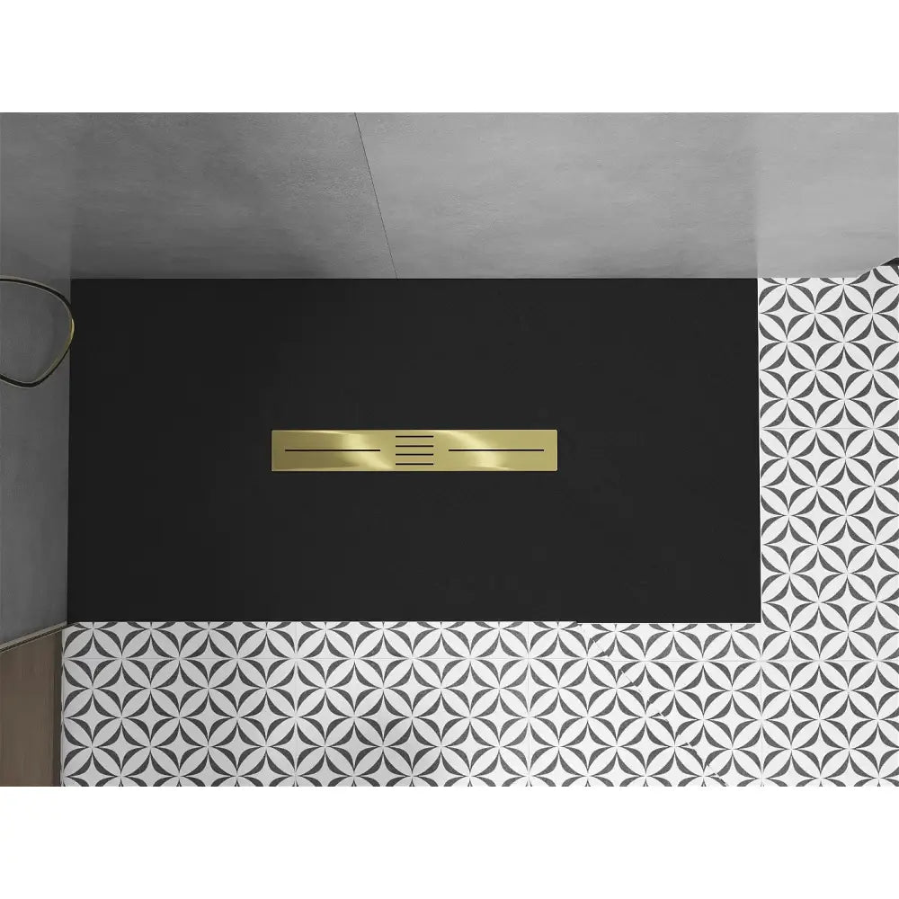 Mexen Toro Rektangulært Smc-dusjbrett 180x80 Cm Svart med Gulldeksel - 43708018-g