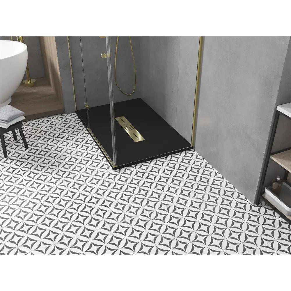 Mexen Toro Rektangulært Smc Dusjkabinett 140x80 Cm Svart med Gulldeksel - 43708014-g