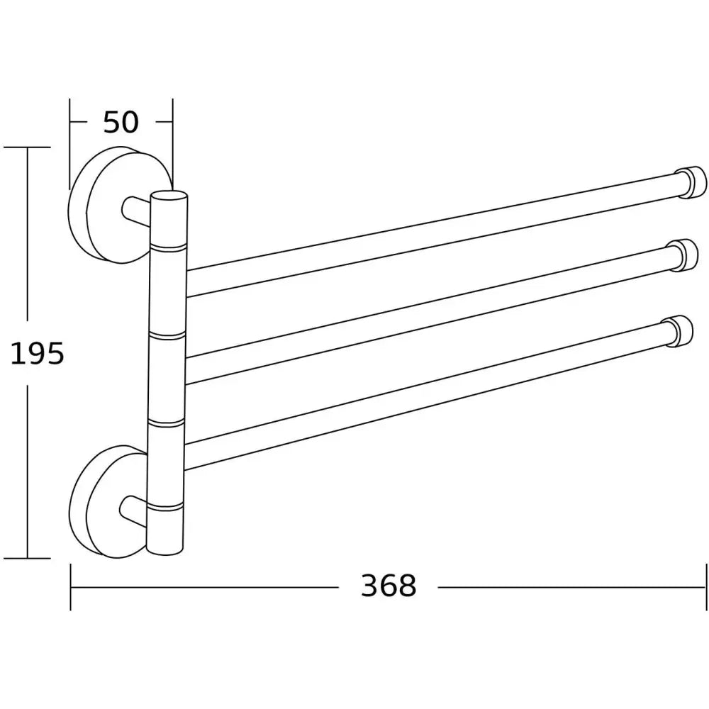 Mexen Tredobbelt Roterende Håndklehenger Svart - 7039243