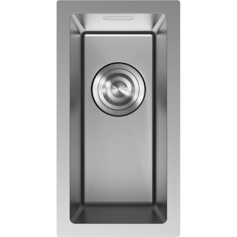 Stålvask Mexen Trixo 230 x 440 mm sett ovenfra med sentrert sluk og minimalistisk design.