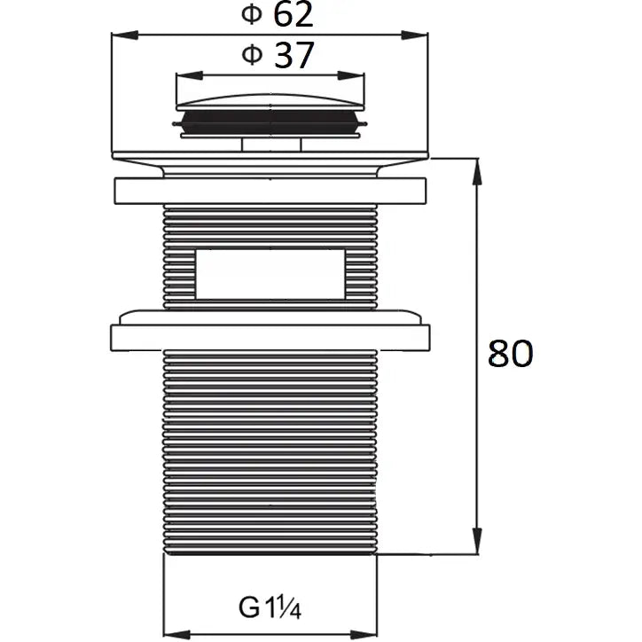 Mexen Trykk-klikk Liten Rund med Overløp Krom - 79925-