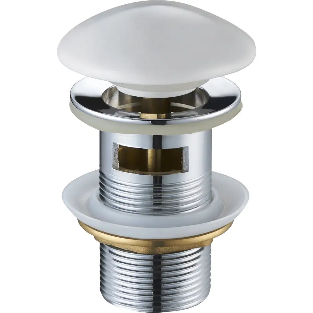 Mexen Trykk-og-løft Rundt med Overløp Hvit Keramikk - 79920-