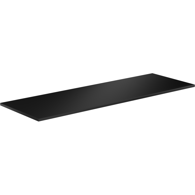 Benkeplate Bad 130 cm i svart matt finish sett fra skrå vinkel, glatt overflate.