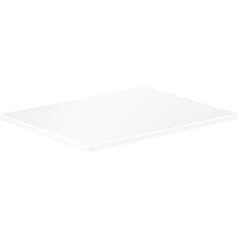 Benkeplate Bad 50 cm hvit matt Mexen Uni vist fra skrå vinkel med glatt overflate og rette kanter.