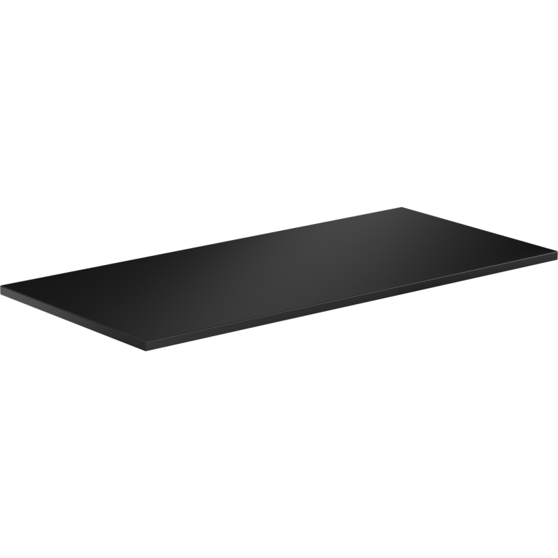 Benkeplate Bad 90 cm i svart matt fra Mexen Uni, sett fra siden og litt ovenfra.