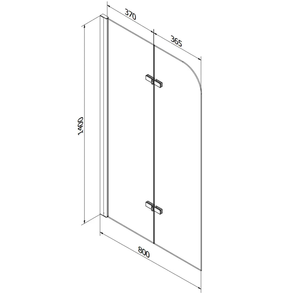 Mexen Vega Badekar Rektangulært 180x80 Cm med Omkledning og 2-delt Dusjvegg 80 Cm Gjennomsiktig Krom - 550118080x