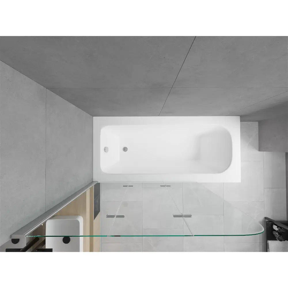 Mexen Vega Rektangulært Badekar 160x70 Cm med Kledning og 3-delt Dusjvegg 120 Cm Transparent Krom - 550116070x