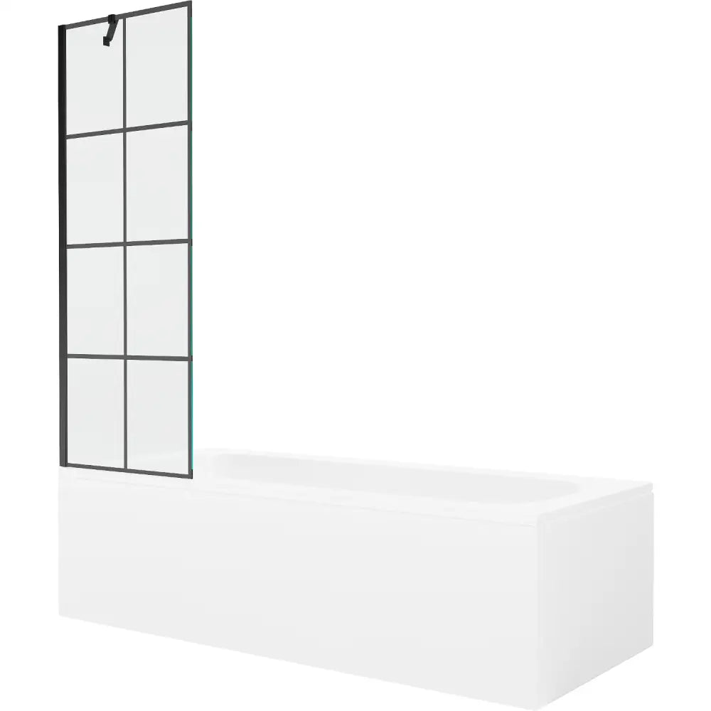 Mexen Vega Rektangulært Badekar 160x70 Cm med Kledning og En-delt Dør 60 Cm Svart Mønster - 550116070x