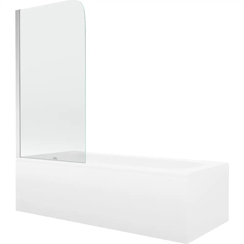 Mexen Vega Rektangulært Badekar 170x70 Cm med Kabinett og Enkeltdørs 75 Cm Dusjvegg Gjennomsiktig Krom - 550117070x