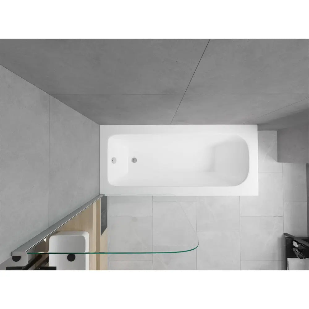 Mexen Vega Rektangulært Badekar 170x70 Cm med Kabinett og Enkeltdørs Dusjvegg 80 Cm Gjennomsiktig Krom - 550117070x