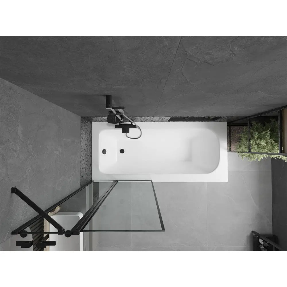 Mexen Vega Rektangulært Badekar 170x70 Cm med Kabinett og Enkeltfløyet Dør 80 Cm Svart Mønster - 550117070x