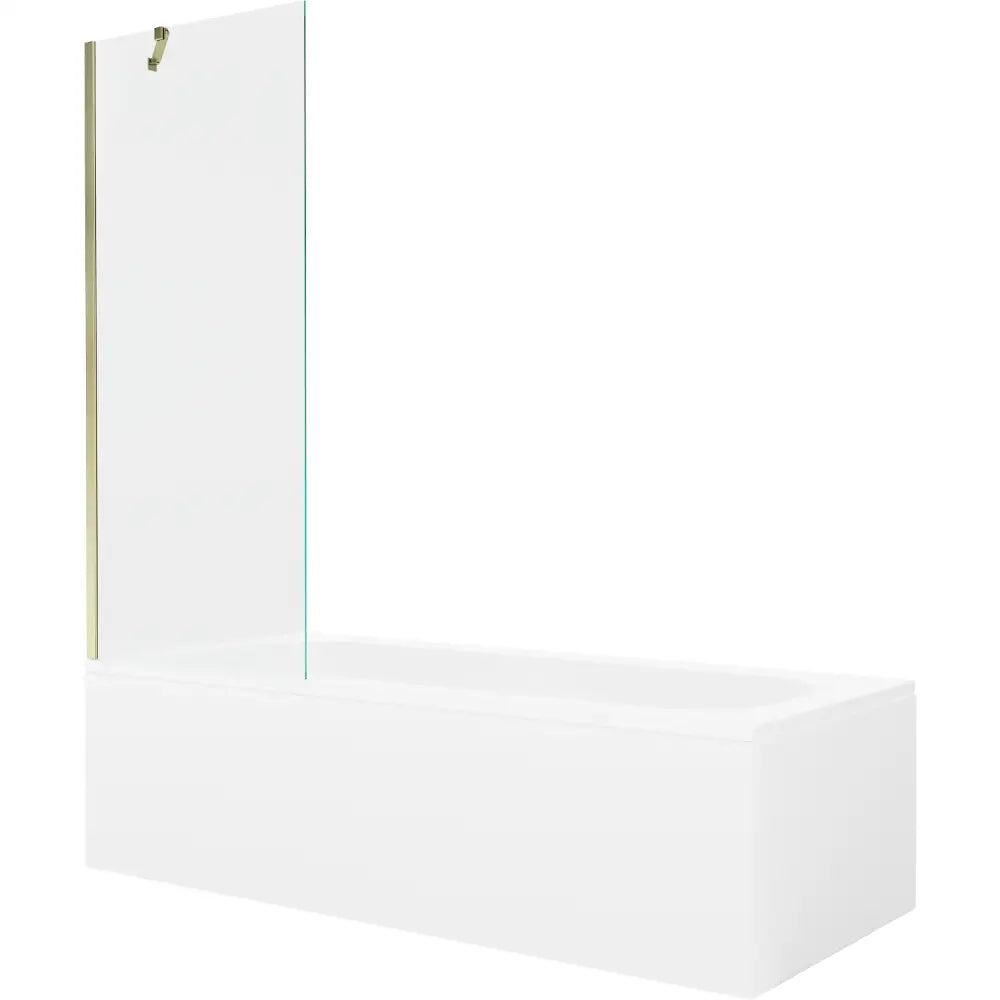 Mexen Vega Rektangulært Badekar 170x70 Cm med Kabinett og 1-dørs Dusjvegg 70 Cm Transparent Gull - 550117070x